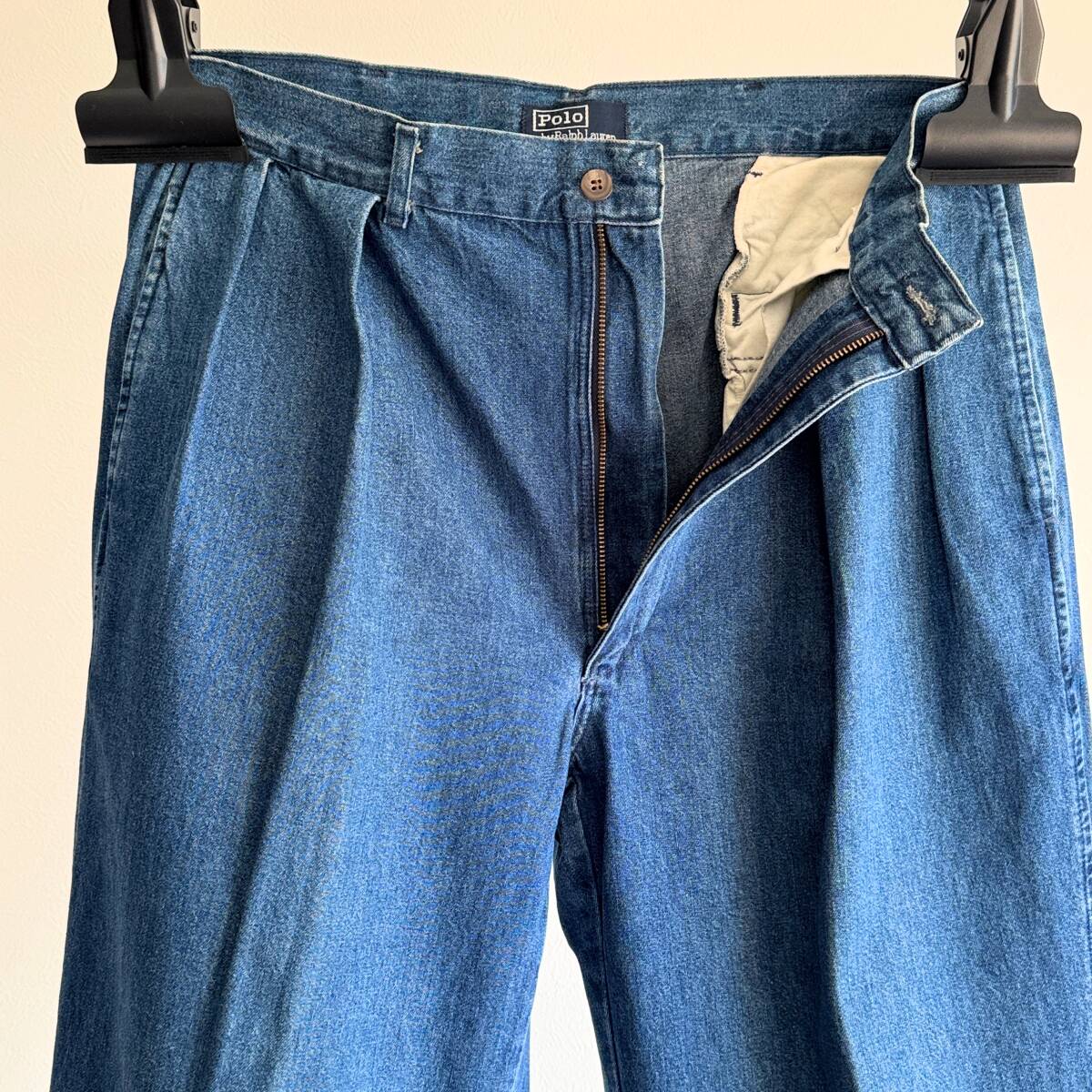 希少《 Good Condition / USA / W34 L30 》80s 90s 美品【 アメリカ製 Ralph Lauren ダンガリー デニム スラックス ビンテージ 】