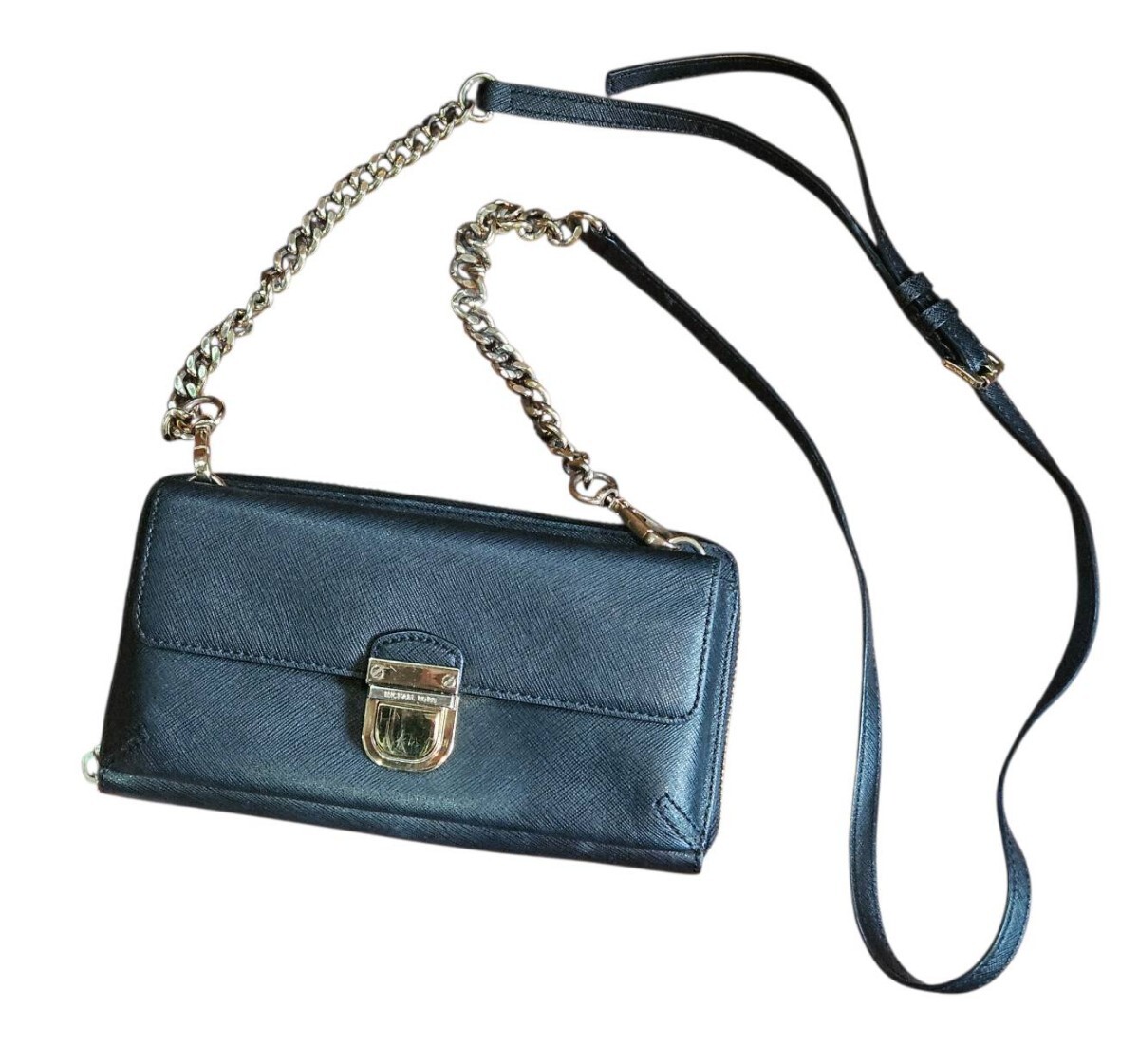 MICHAEL KORS マイケルコース チェーンショルダーバッグ ブラック レザー 斜め掛け可