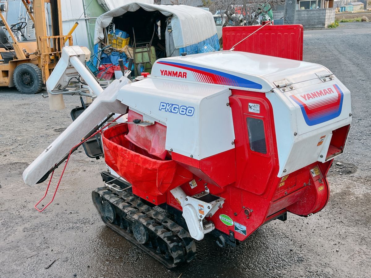 中古 YANMAR ヤンマー 自動脱こく機 PKG6 PKG60 エンジン GA180SP1 6.2馬力 脱穀機 ハーベスター 農機具 引取歓迎 茨城県 0320ら1 駐 自