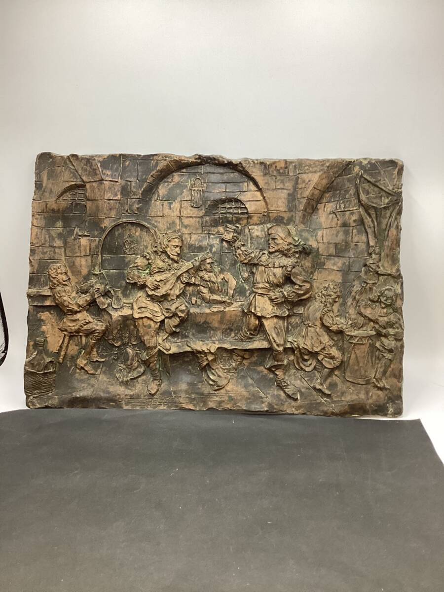 【5131】壁掛けアート 中世 酒場 樹脂製 約34ｃｍ×50ｃｍ