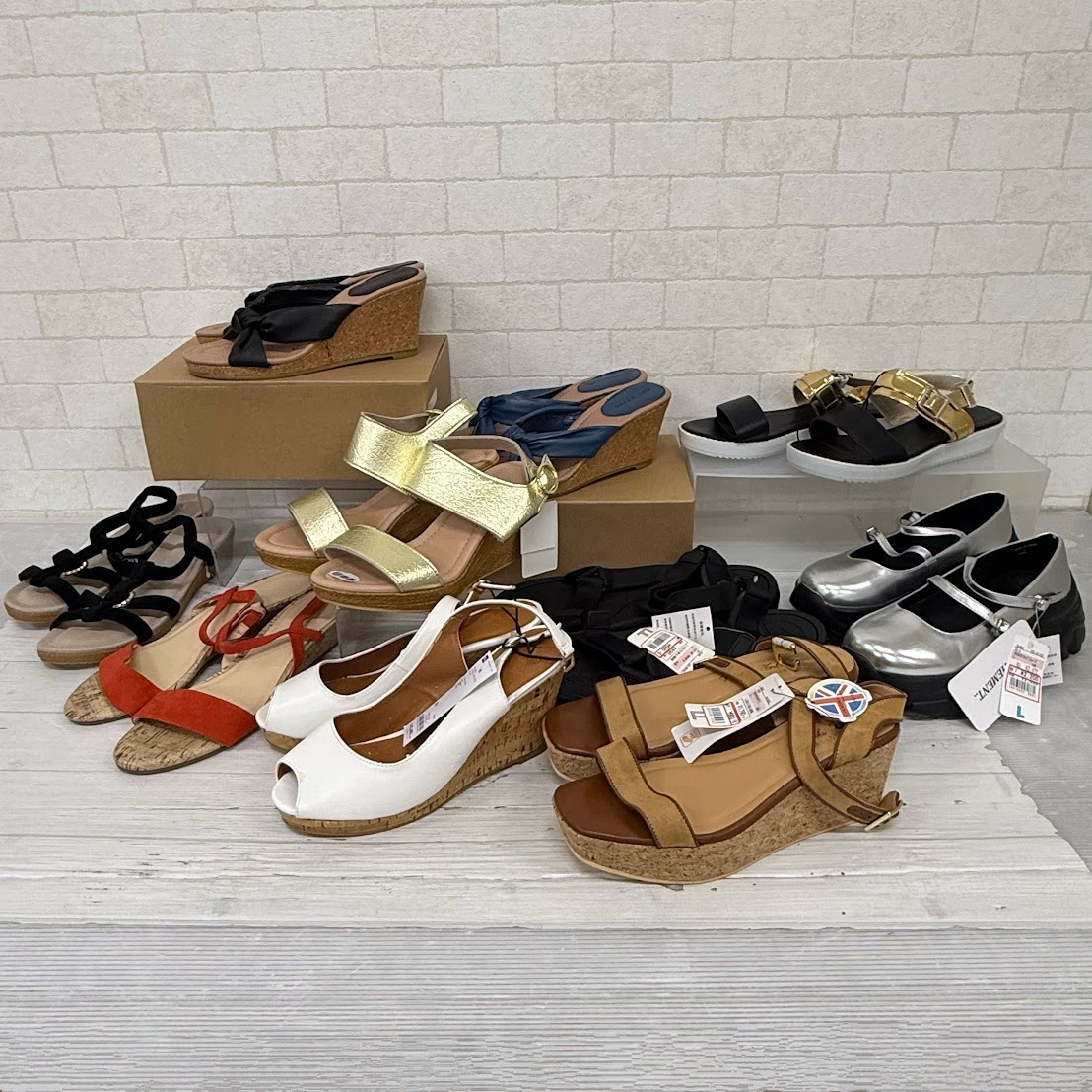 【B809-3】ヒールサンダル 8点 ストラップシューズ 1点 メンズスポーツサンダル 1点 計10点 まとめ売り
