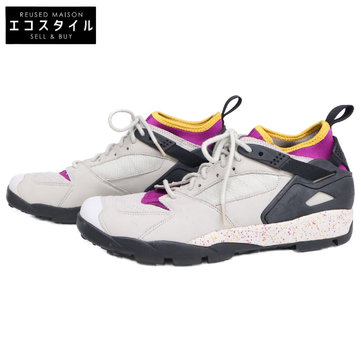 NIKE ナイキ 326768-002 AIR REVADERCHI エア リバデルチ スニーカー グラナイト/ブラック-レッドプラム 27 シューズ 合成皮革 メンズ 中古