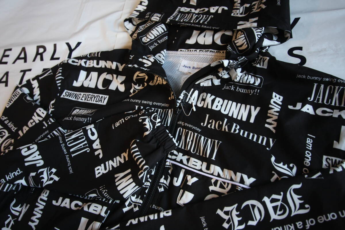 ★正規品★パーリーゲイツ PEARLY GATES ジャックバニー★大人気 マルチロゴ フルジップパーカーブルゾン★裏メッシュ★ブラック★6(LL)