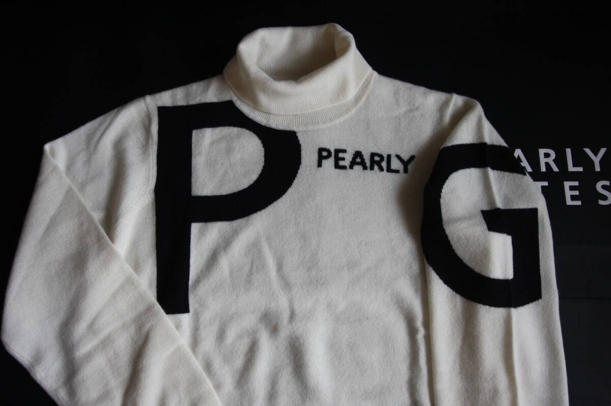 ★正規品★パーリーゲイツ PEARLY GATES★大人気 最高級カシミヤ天竺 タートルネックプルオーバー★カシミヤ100％★ホワイト★6(LL)