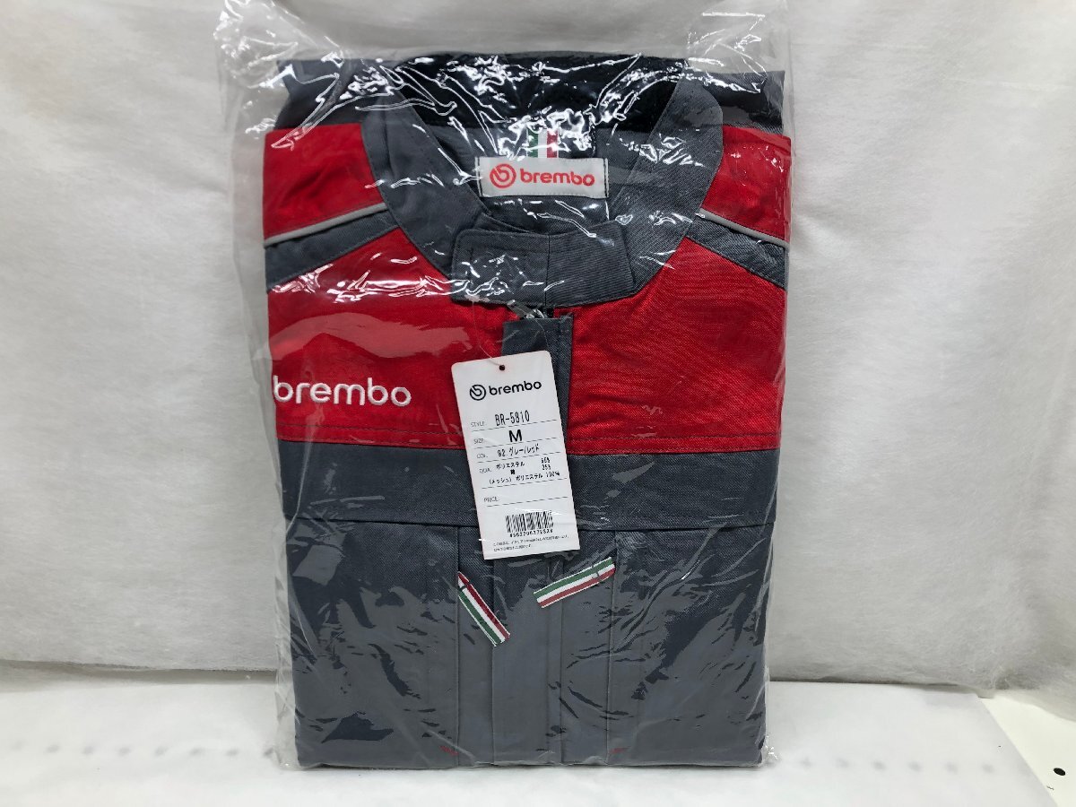 【未開封】brembo ブレンボ 半袖 メカニックスーツ BR-5810 グレー/レッド Mサイズ