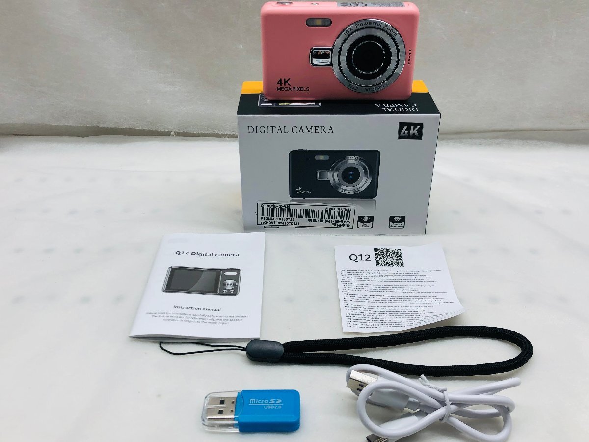【通電確認品】デジタルカメラ DIGITAL CAMERA Q12 4K 箱