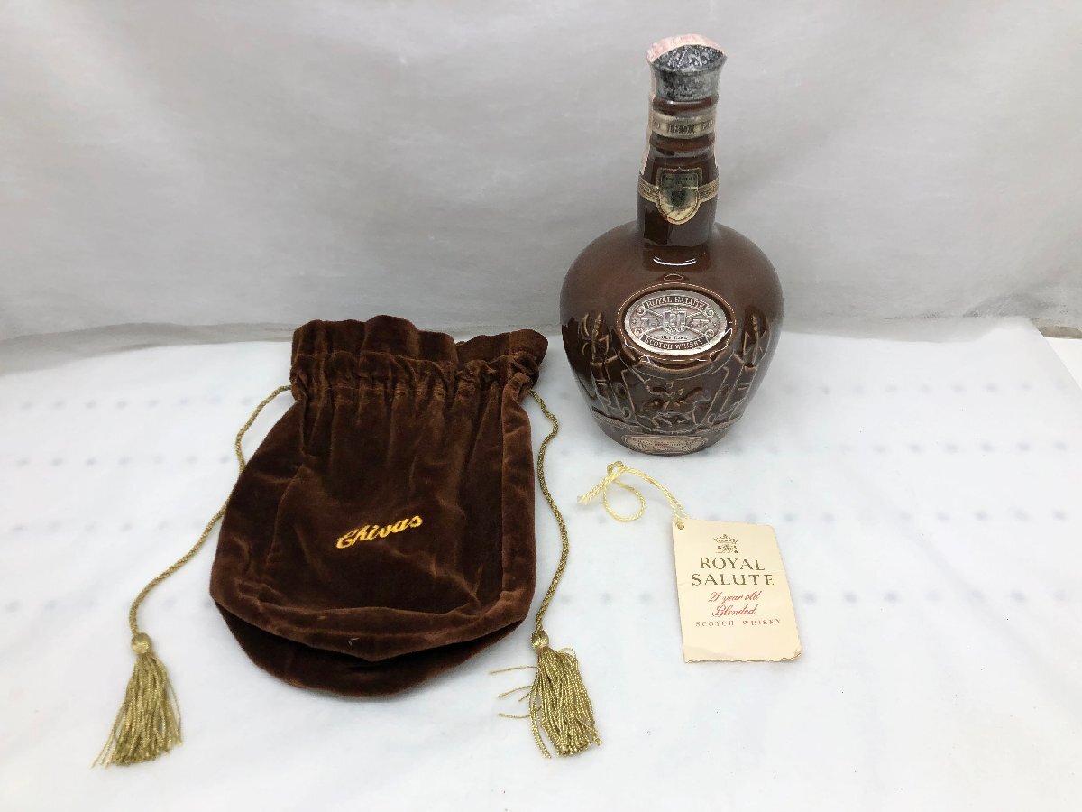 【未開栓】ROYAL SALUTE ロイヤルサルート 21年 陶器ボトル ウイスキー 700ml 40%　陶器重量約701.2g