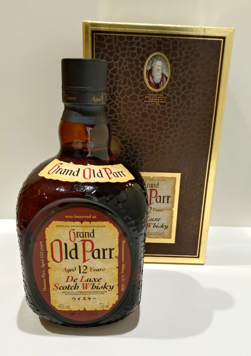 ★【未開栓】 ウイスキー Grand Old Parr グランド オールドパー デラックス 12年 750ml 43％ スコッチ 箱