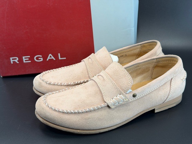 リーガル REGAL CV1L 53BR コインローファー スエード ピンク サイズ26cm USED品