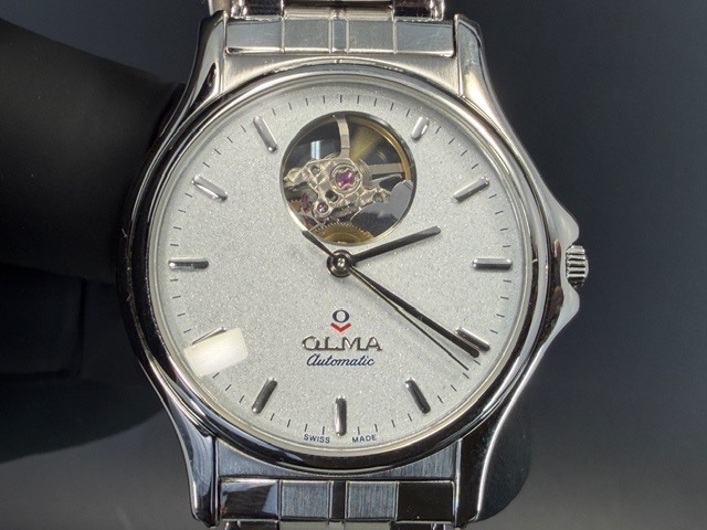オルマ OLMA AUTOMATIC 2824.037.60 文字盤裏蓋スケルトン 自動巻き メンズウォッチ ヴィンテージ腕時計 USED品