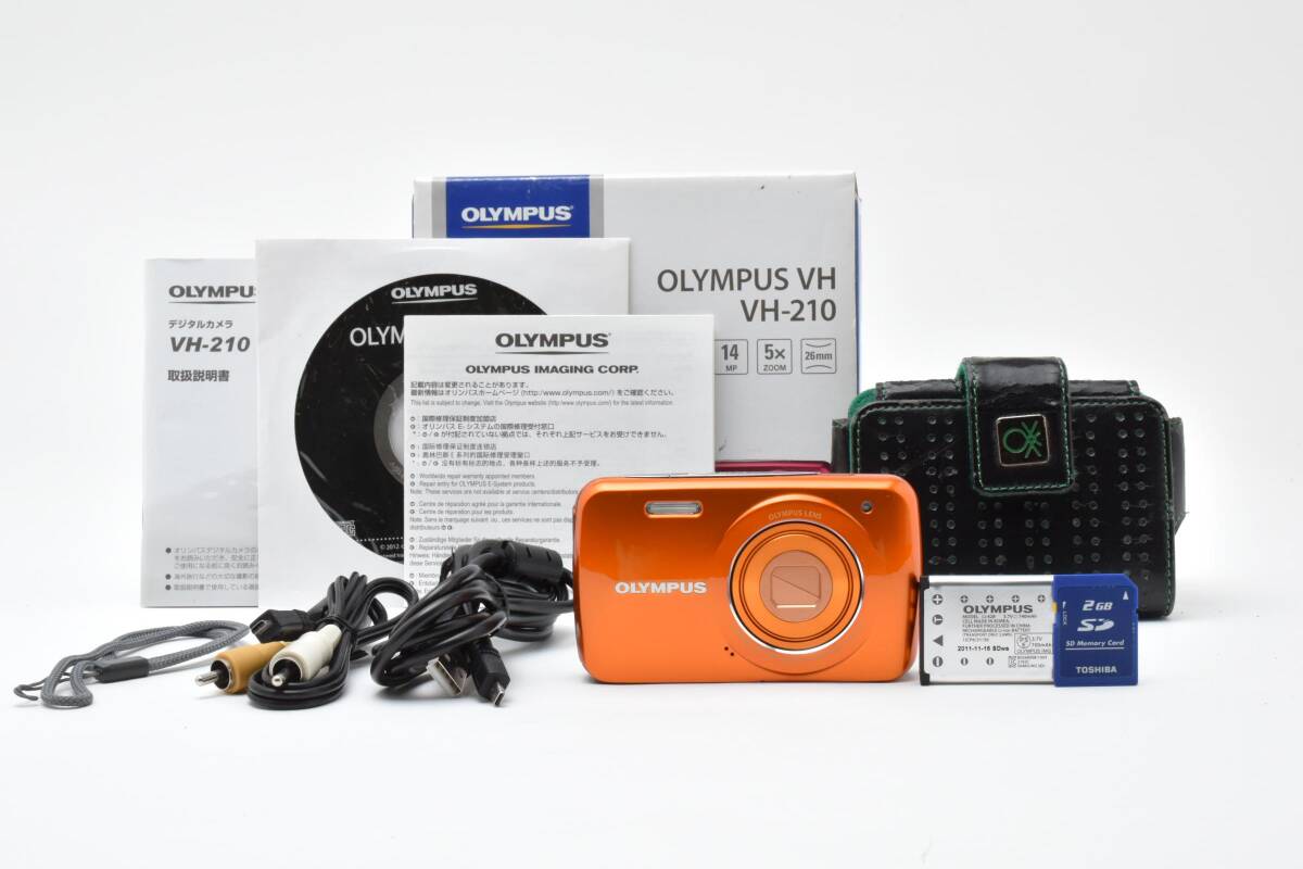 ■ 美品 ■ オリンパス　OLYMPUS VH VH-210 オレンジ 《動作確認済・カメラケース付き》#211-26M26-Y