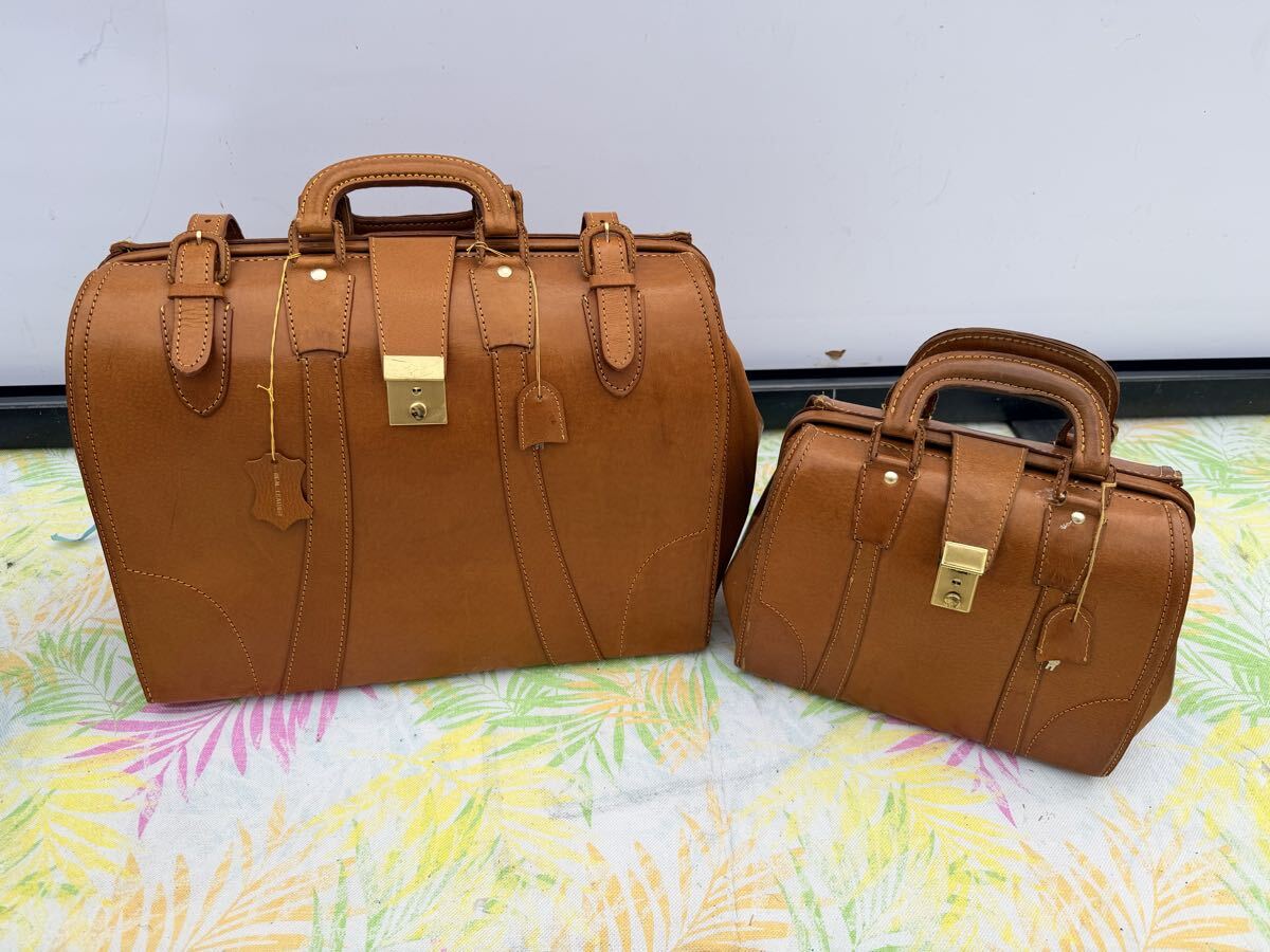 ボストンバッグ レザー レトロ旅行バック大小セット
