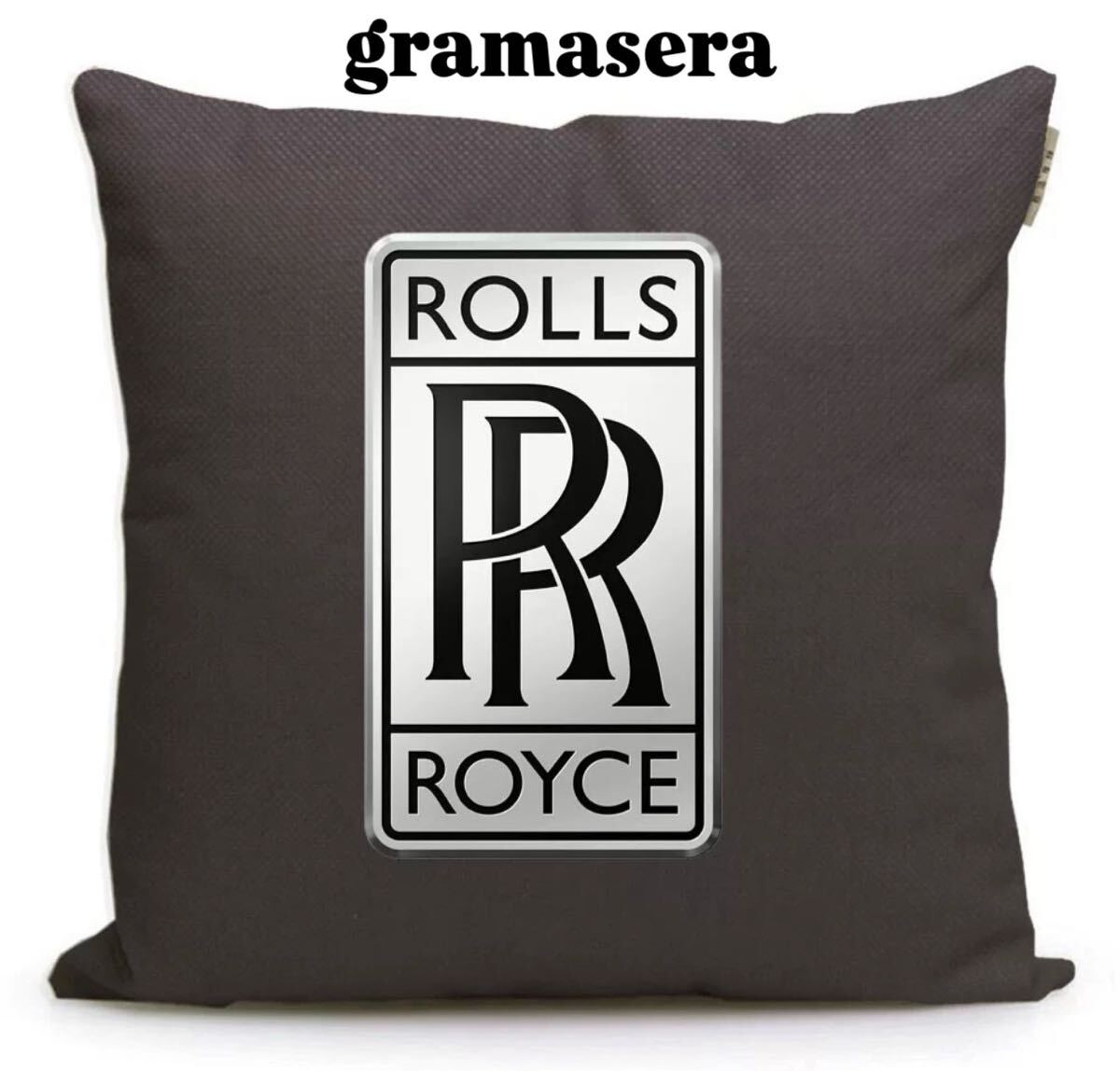 ★レア★ロールスロイス　Rolls-Royce クッション 高品質　ロゴクッション　エンブレム　黒
