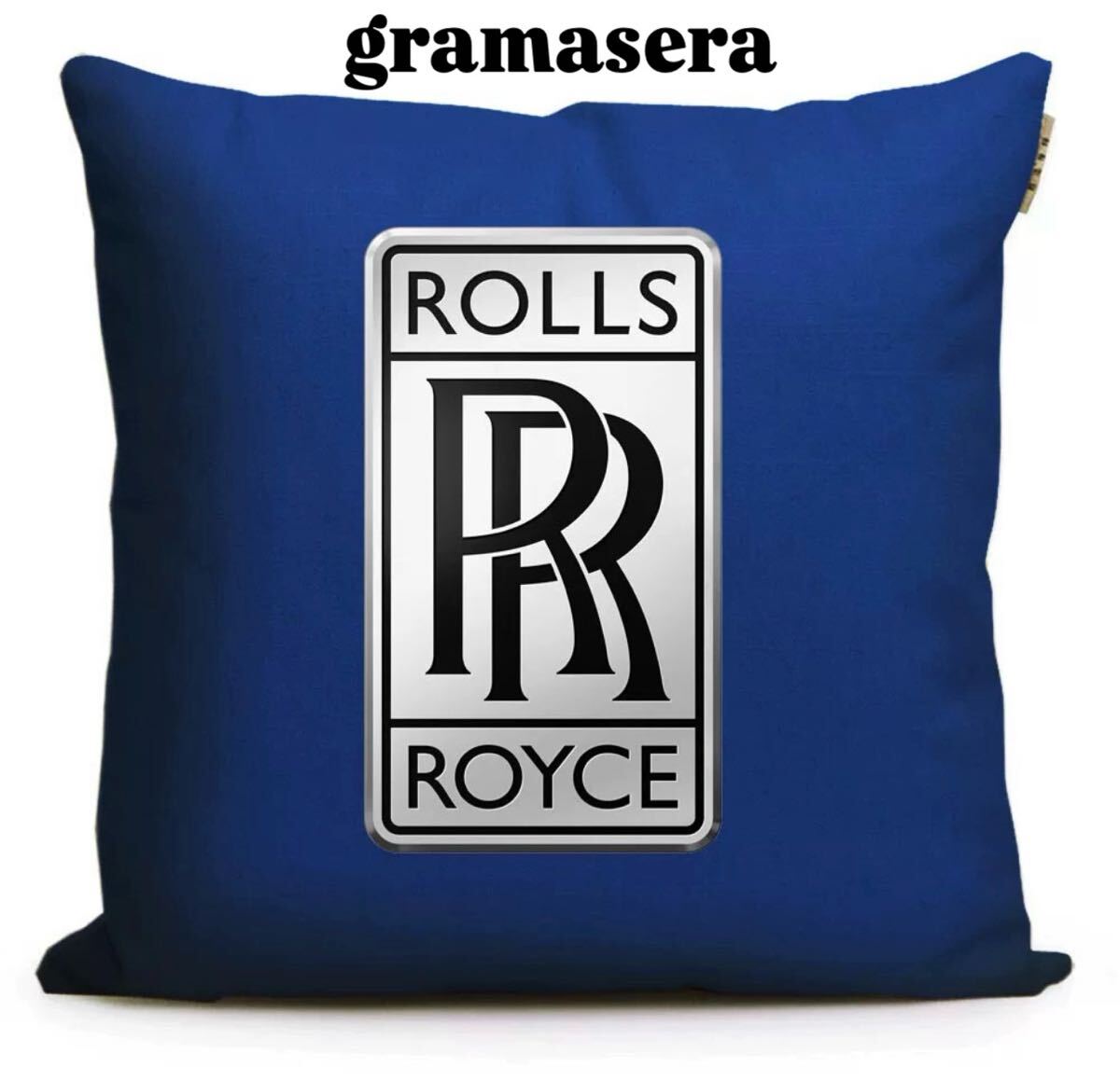 ★レア★ロールスロイス　Rolls-Royce クッション 高品質　ロゴクッション　エンブレム　青