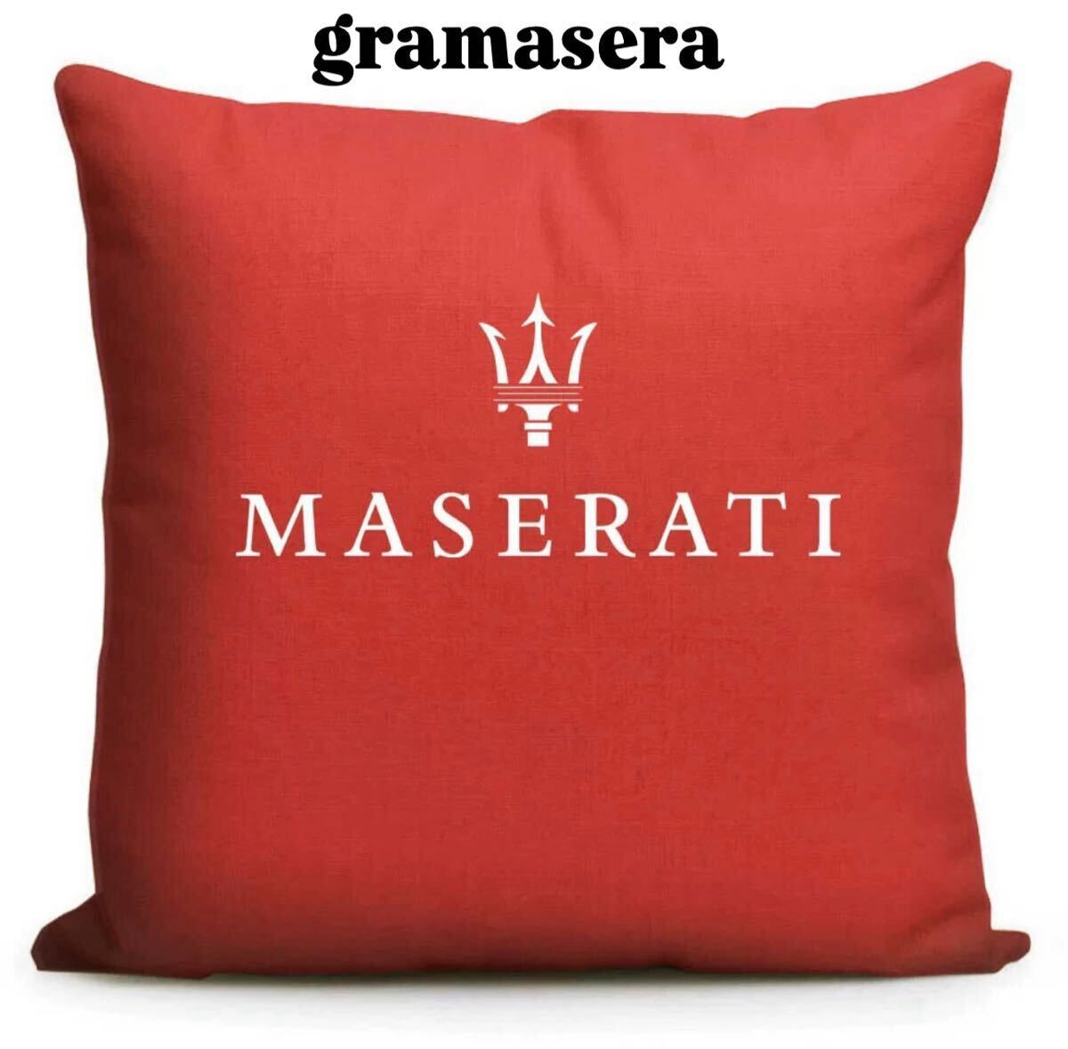 ★レア★マセラティ　maserati クッション 高品質　ロゴクッション　エンブレム　赤