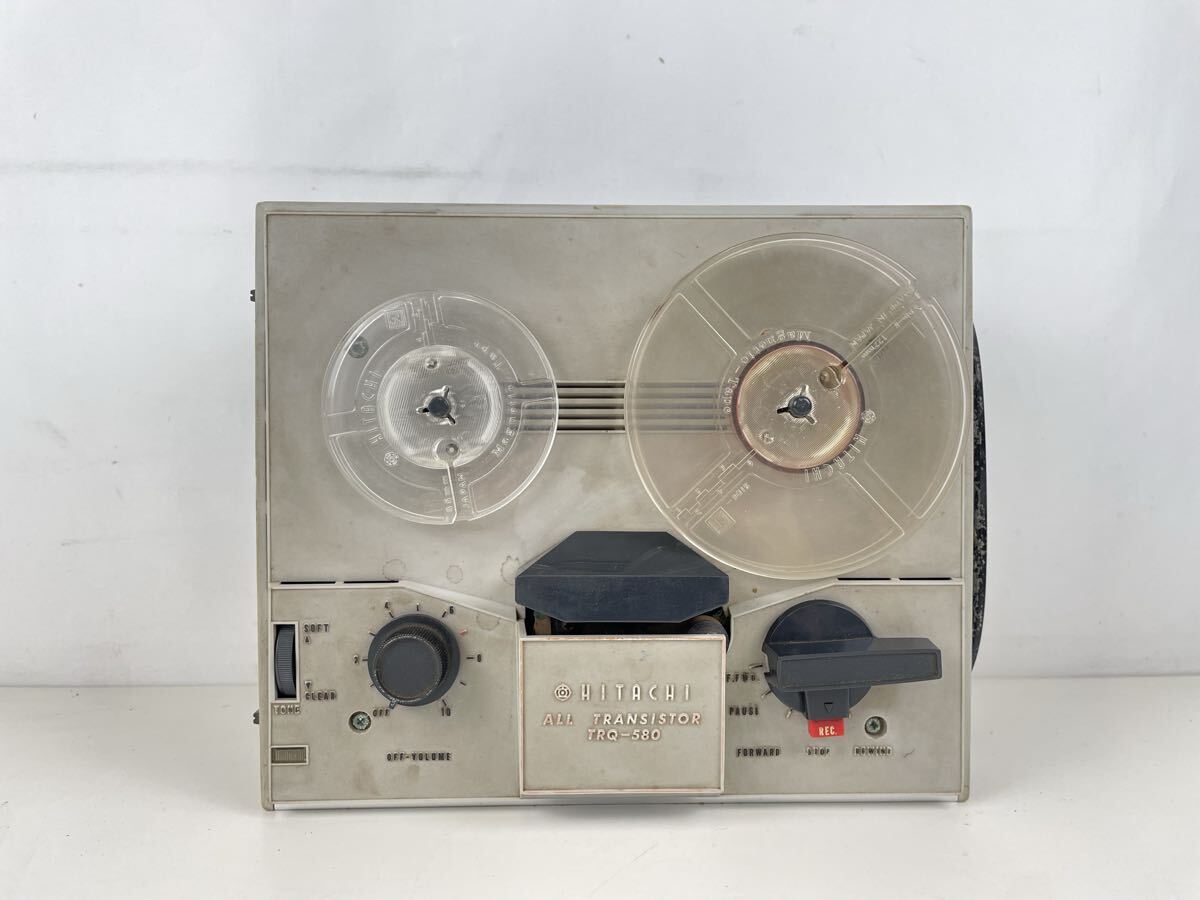 【平】HITACHI オープンリールデッキ TRQ-580 日立 オーディオ機器 音響機器 レトロ 通電確認済み