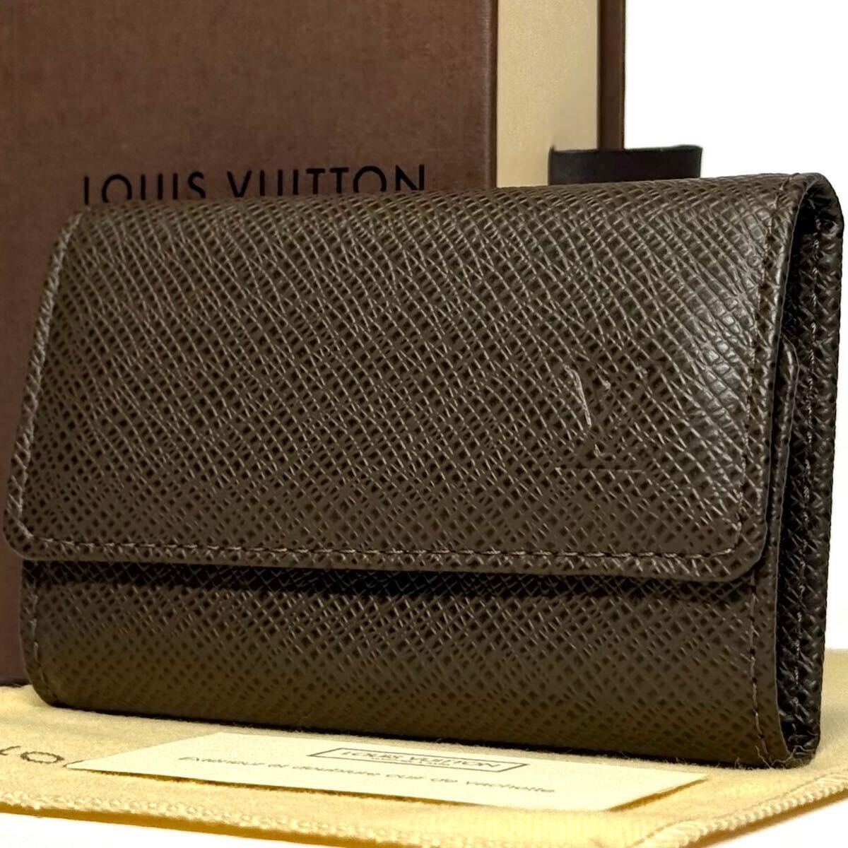 【新品未使用/超激レア】 LOUIS VUITTON ルイヴィトン タイガ グリズリ ミュルティクレ6 キーケース キーホルダー レザー ブラウン M30538