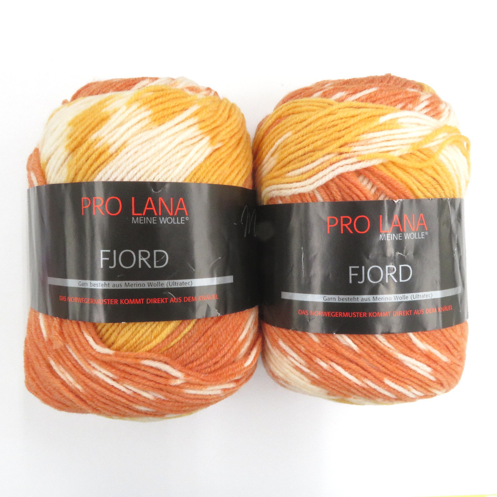 毛糸 PRO LANA プロラナ FJORD 82番色 2玉セット1玉100g 350ｍ ソックヤーン 秋冬 未使用品