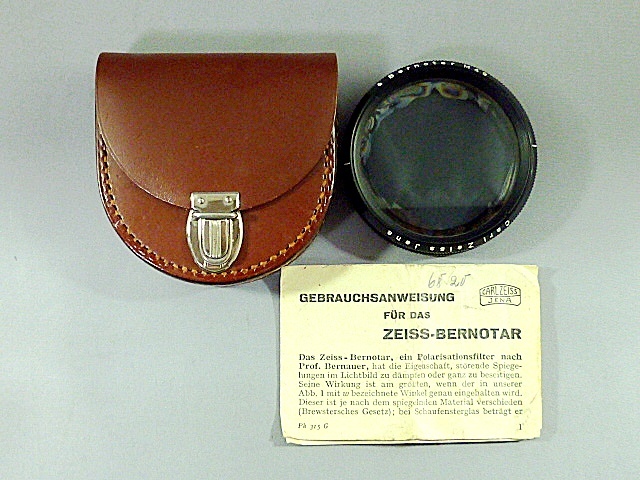 レア◎ツァイス CARL ZEISS JENA BERNOTAR M49 偏光フィルター 革ケース・取説付