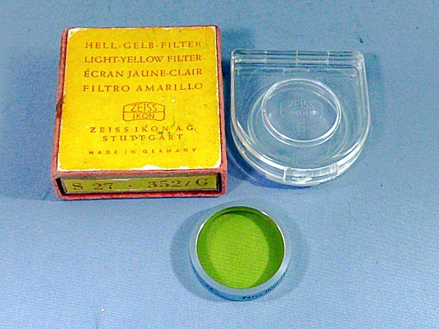 レア☆ツァイス ZEISS IKON STUTTGART 352 S27 GERMANY G 2× イエローフィルター 27mm ねじ込み式 良品 純正ケース・元箱付