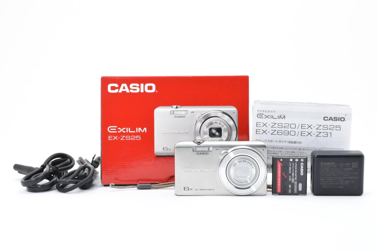  《 美品 》カシオ　CASIO EXILIM EX-ZS25 シルバー　＜ 動作確認済み・元箱つき＞　＃ Y19M26122R-8
