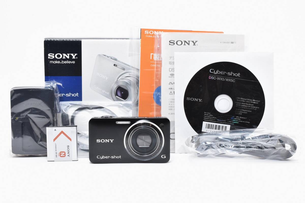 《 ほぼ新品 》ソニー　SONY Cyber-shot DSC-WX5 ブラック　＜ 動作確認済み・元箱付 ＞　 Y25M2696S-9