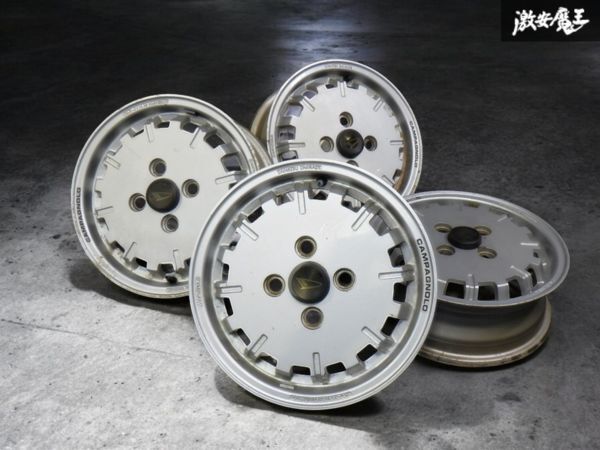 ●希少！軽量 当時物 ダイハツ純正 シャレード デトマソ マグネシウム カンパニョーロ 14インチ 5J +48 PCD110 4穴 ホイール 4本