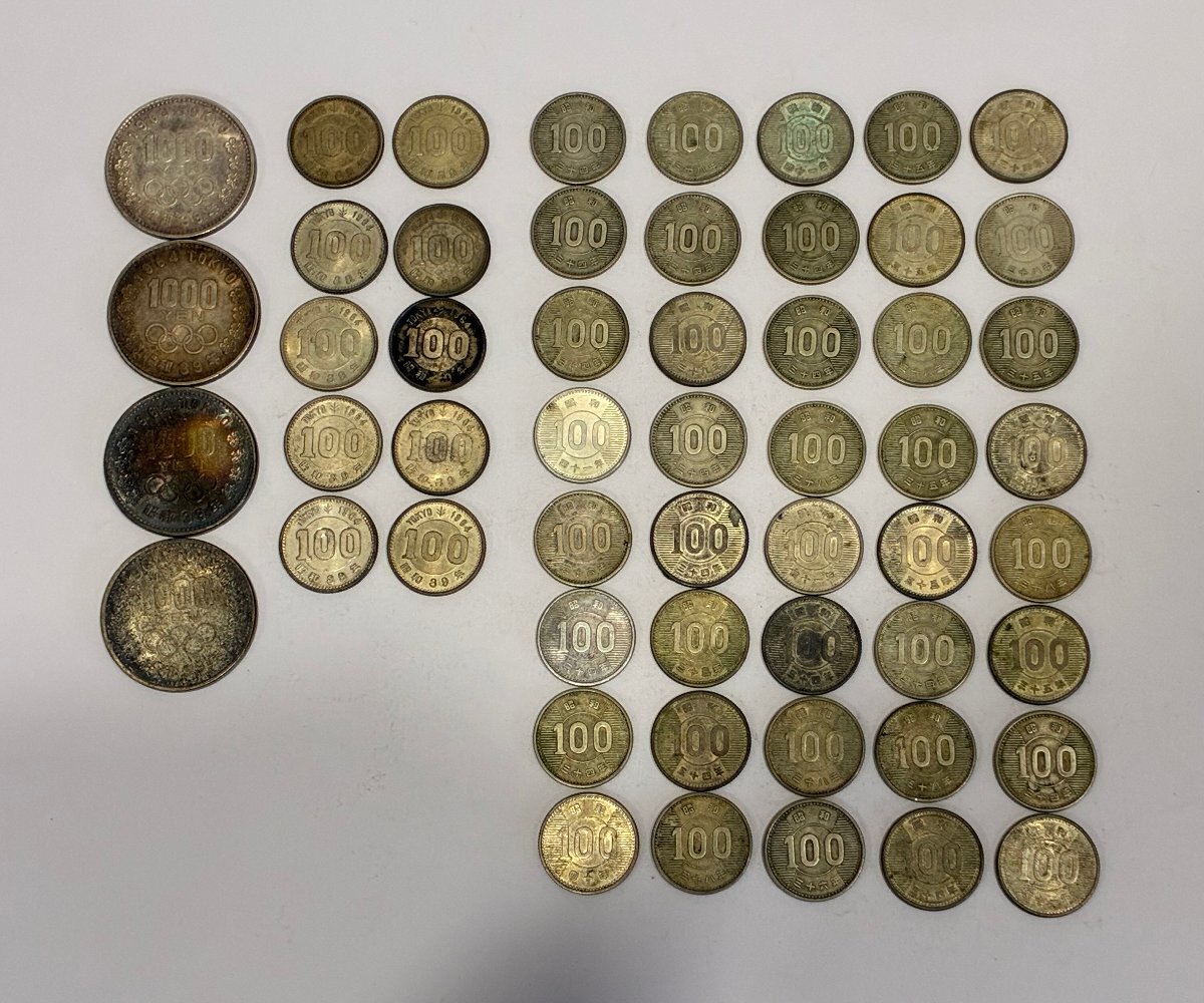 【54枚セット】【銀貨幣】東京　オリンピック　1000円銀貨　100円銀貨　稲穂　オリンピック　総319.5g
