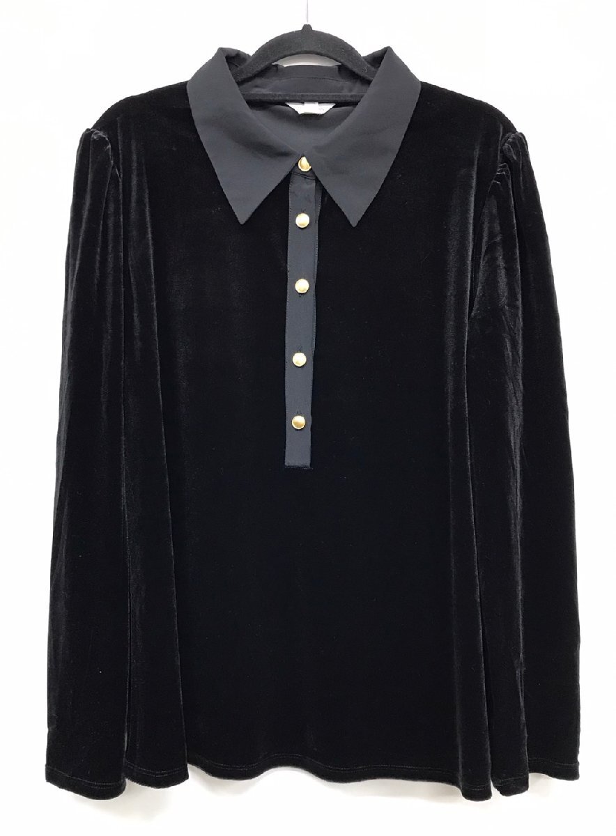 1円～【MONSOON　長袖シャツ】【Size:サイズL】黒　ブラック　婦人　レディース　コレクション