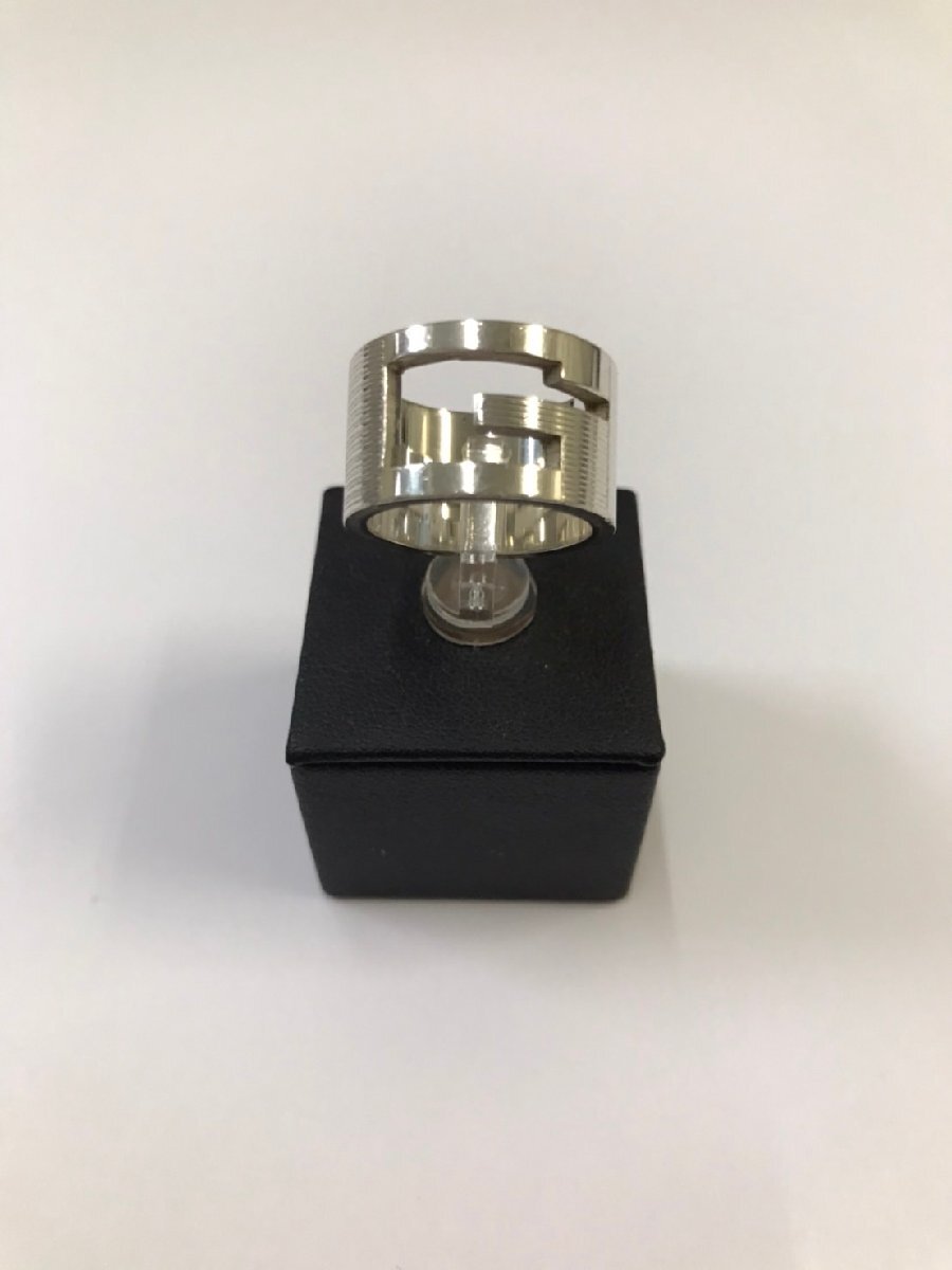 【GUCCI】グッチ　ブランテッド　ワイド　リング　　サイズ11　SV925　約10.9g　約10号