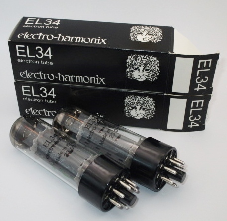 EL34EH　Electro harmonix　2本　真空管　箱おまけ　（EL34　エレハモ　エレクトロハーモニクス）　　U2024
