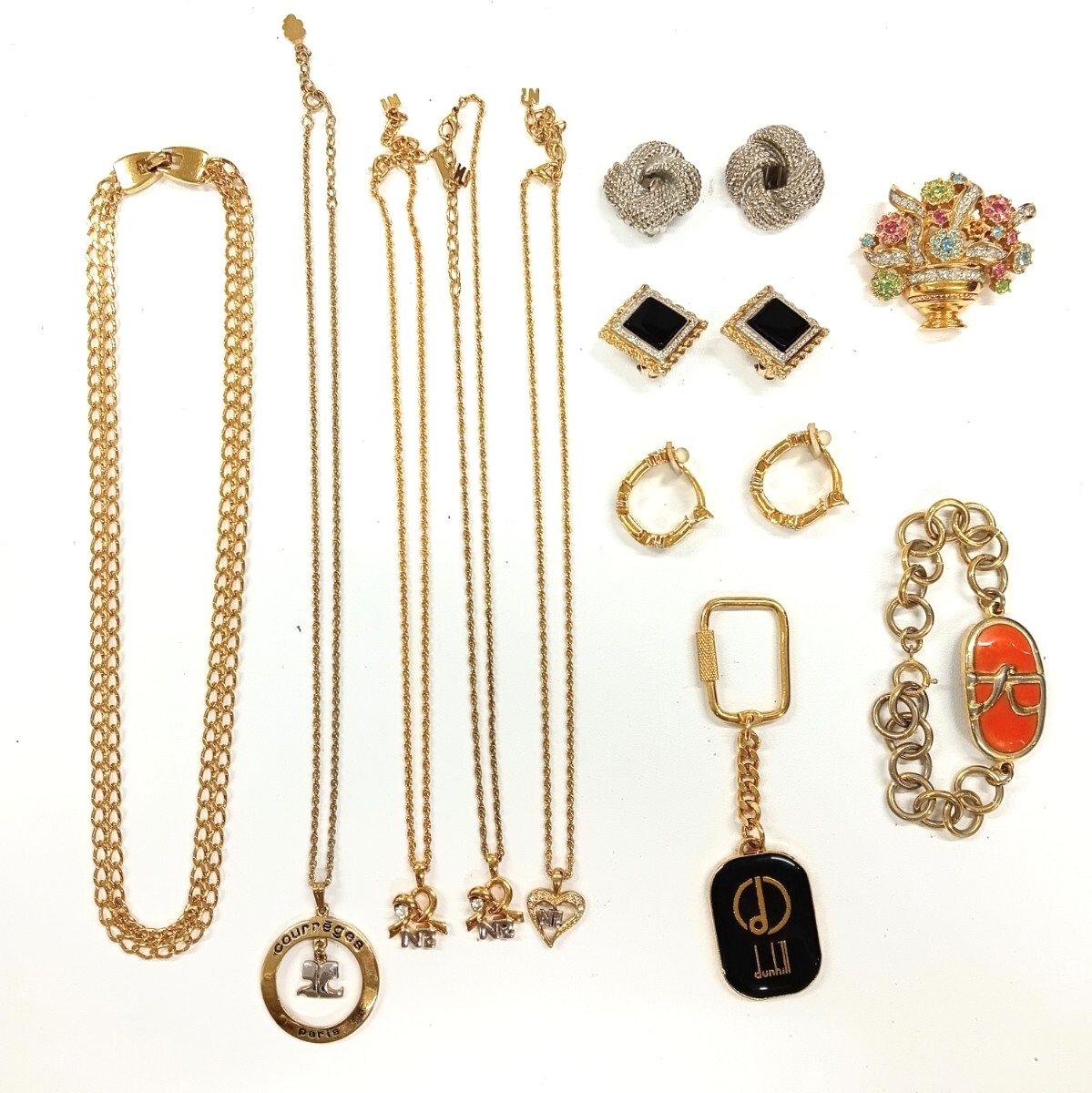 1円スタート アクセサリー おまとめ 11点 NINA RICCI courreges D'ORLAN dunhill 他ネックレス ブレスレット イヤリング現状品【K001266】