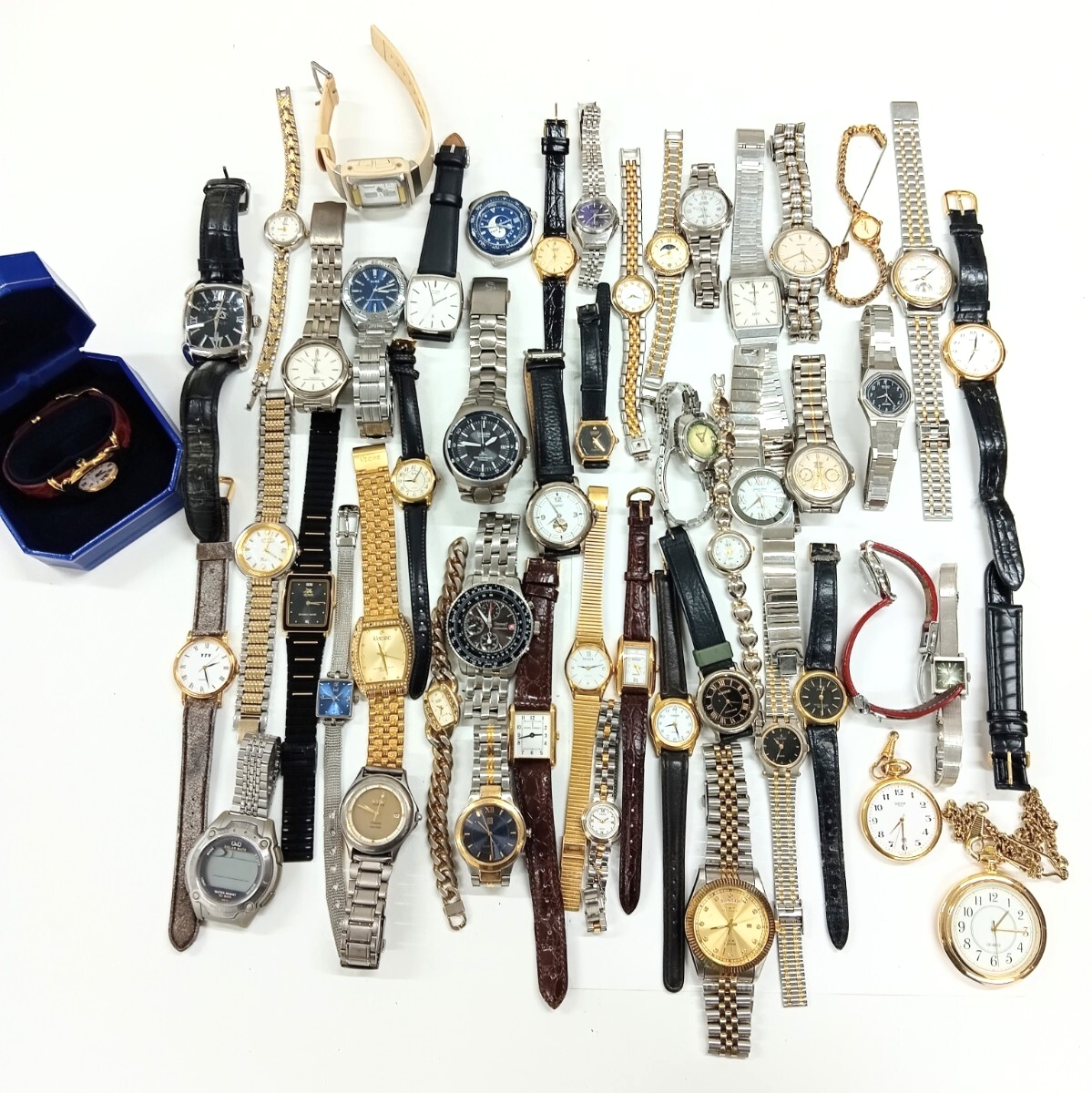 1円スタ 時計大量 おまとめ 計50点 SEIKO CITIZEN CASIO ALBA GIVENCHY他 QZ AT 不働 デイデイト クロノグラフ ジャンク 現状品【K001269】