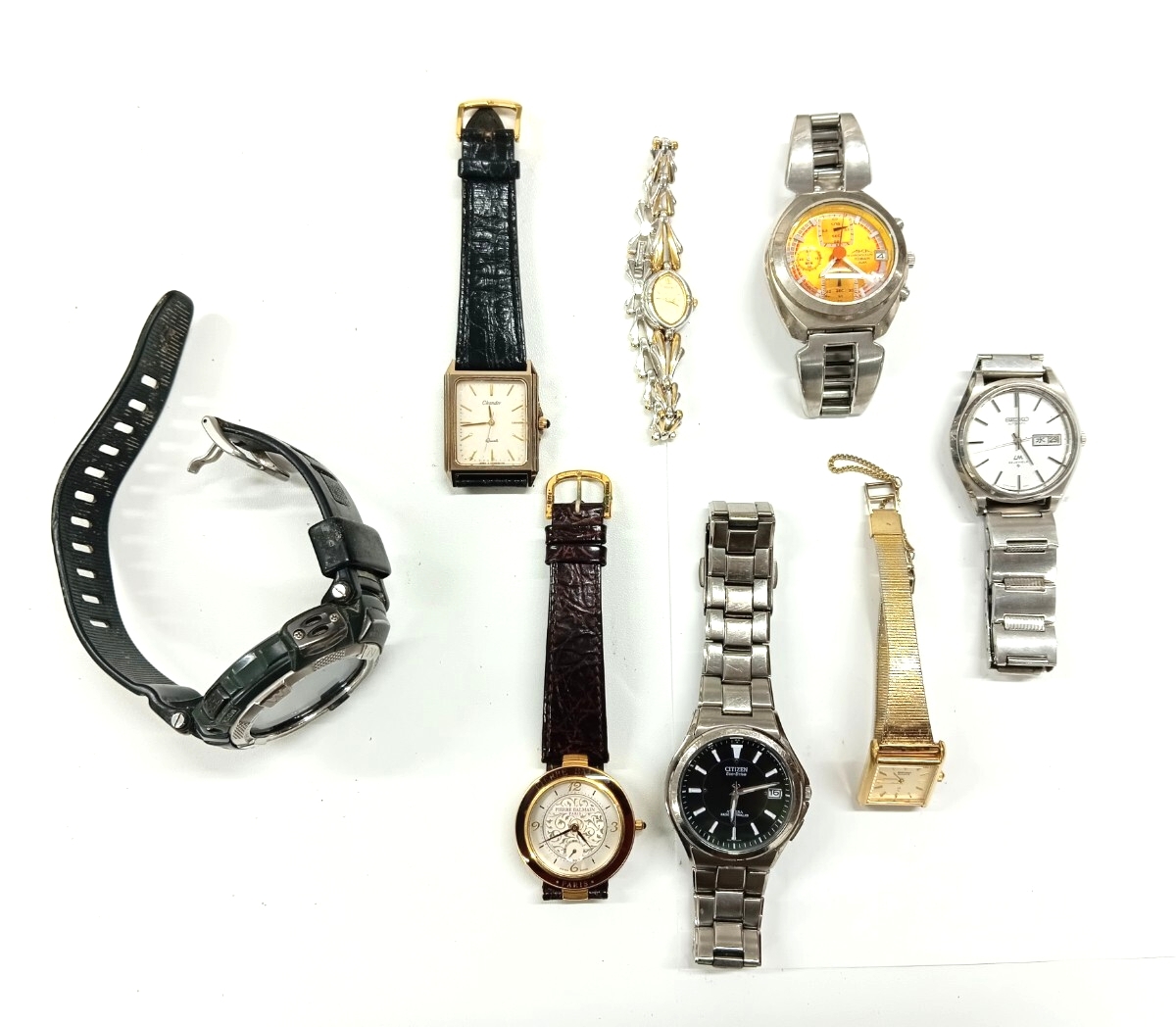 1円スタート 腕時計 おまとめ 8点 SEIKO ALBA CITIZEN CASIO ORIENT QZ AT 稼働 不働 デイデイト 動作未確認 ジャンク 現状品【K001270】