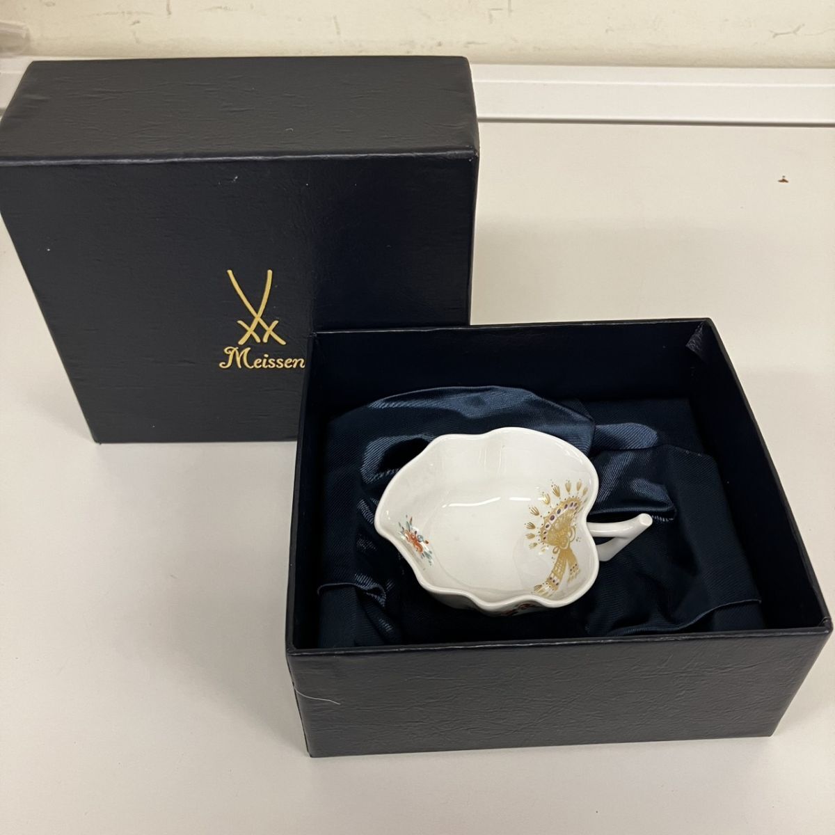 U005-HR2-776 Meissen マイセン アラビアンナイト 千夜一夜物語 リーフ オープンシュガー 箱付き HA