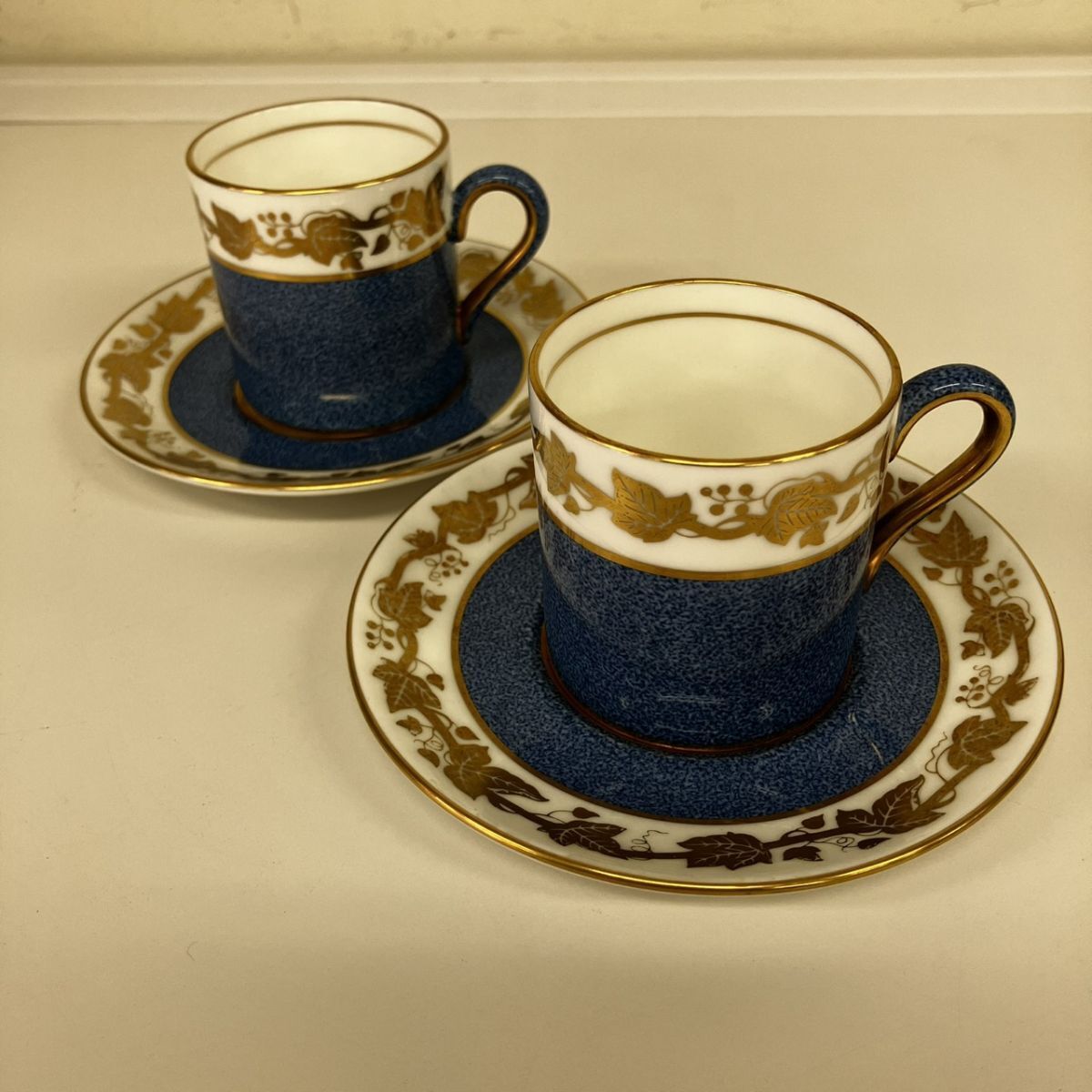U006-HR2-784 WEDGWOOD ウェッジウッド ホワイトホール パウダーブルー デミタス カップ＆ソーサー HA