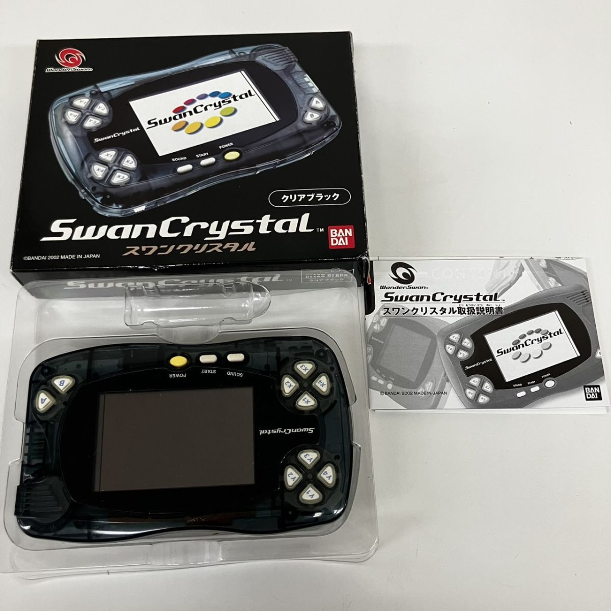 U019-HR5-435 ◎ BANDAI バンダイ ワンダースワン クリスタル SCT-001 ブラック 箱付き 本体 ゲーム機 レトロ HA