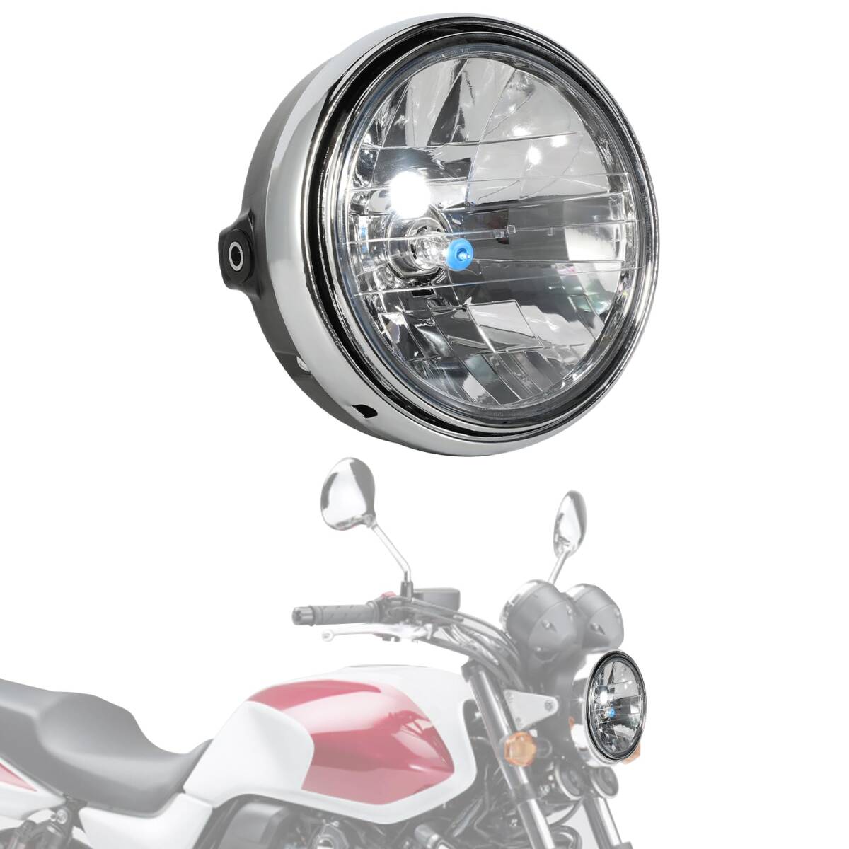 #37T-BI3 バイク ヘッドライト LED防水 高輝度 プラスチック＋アルミ製 CB400 CB400SF CB900 ホーネット250 ホーネット600 ホーネット900