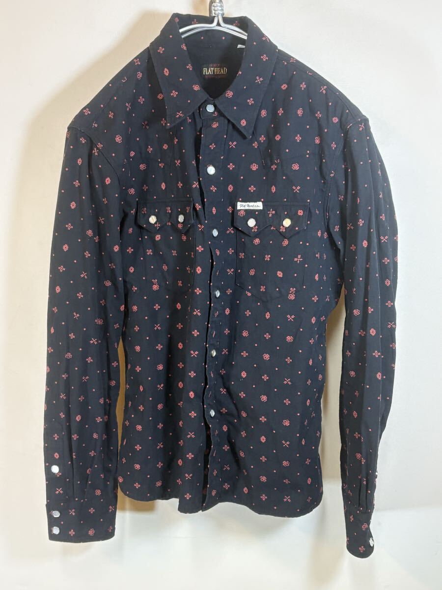 THE FLAT HEAD フラットヘッド 長袖フランネルシャツ アメカジ 赤 黒 ウエスタンシャツ ドットボタン THE FLAT HEAD RJB 等出品中