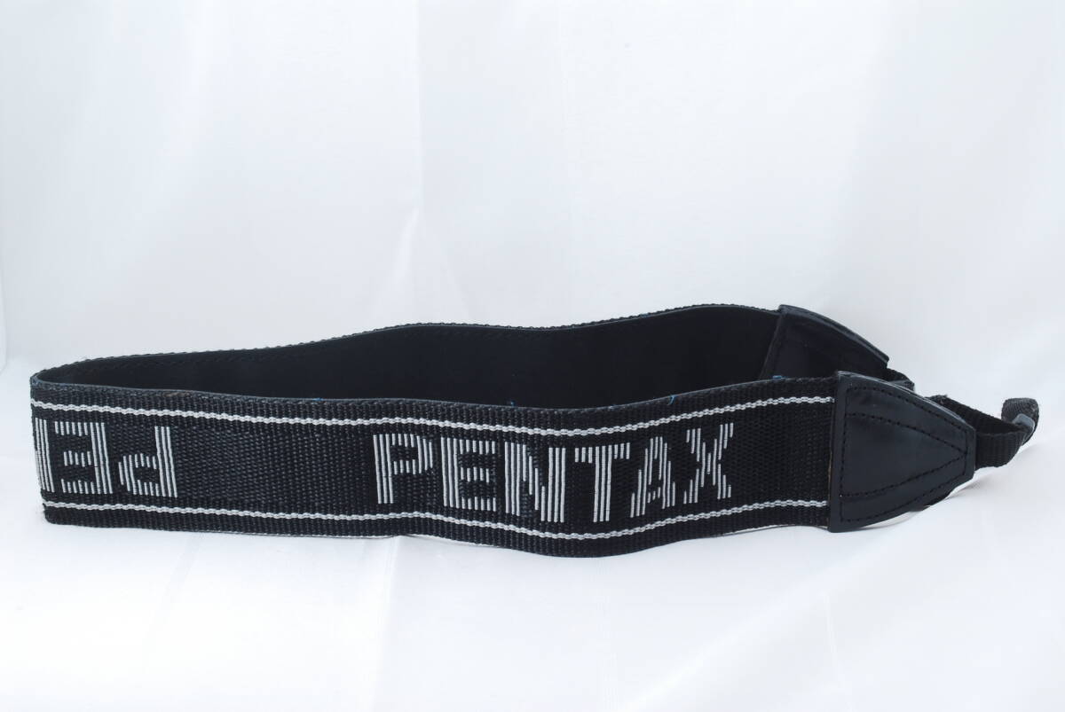 ☆Pentax ペンタックス 刺繍文字 カメラ ストラップ 黒色(ブラック)×グレー 幅4.8cm 幅太 Camera Strap ネック ショルダー ヴィンテージ☆