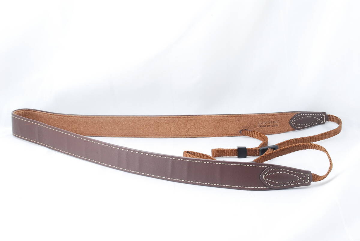 ☆Canon キヤノン 革 レザー ストラップ 細め 茶色(ブラウン) 幅約2.3cm デジタルカメラ等 皮 ショルダー ネック Camera Strap☆