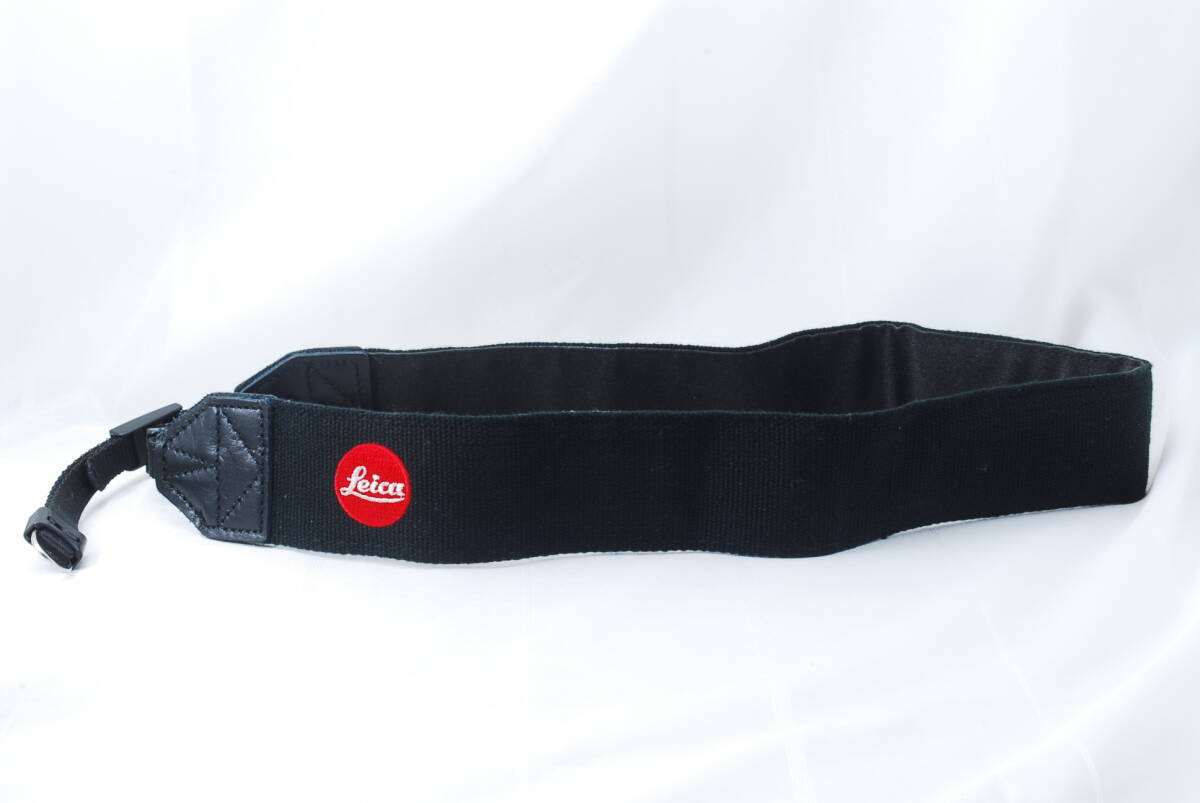 ☆LEICA ライカ 純正 刺繍 ロゴ カメラ ストラップ 黒色(ブラック)×赤色(レッド)×銀色(シルバー) 金具付き ネック ショルダー M型金具☆