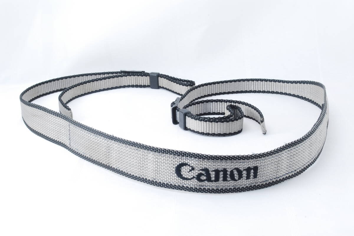 ☆Canon キヤノン New F-1 フィルム カメラ ストラップ 灰色(グレー)×黒色(ブラック) 刺繍文字 2.5cm幅 NewF-1 フイルム Camera Strap☆
