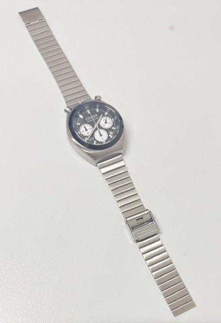 中古 稼働品 CITIZEN CHRONOGRAPH 0510-S127718 シチズン ツノクロノグラフ クオーツ スモセコ デイト メンズ腕時計 爆安99円スタート