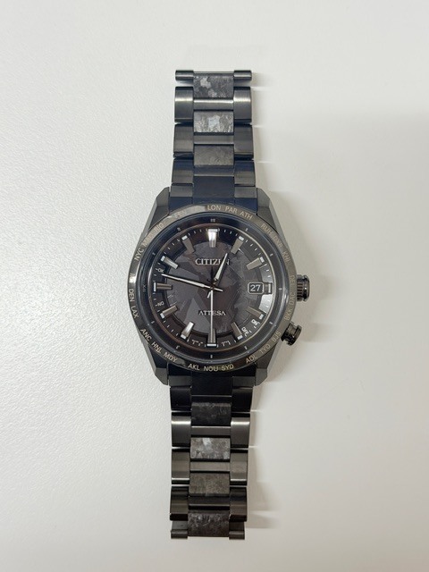 中古 稼働品 CITIZEN シチズン ATTESA アテッサ HAKUTO-R H145-007JD03 電波ソーラー メンズ 腕時計 爆安99円スタート