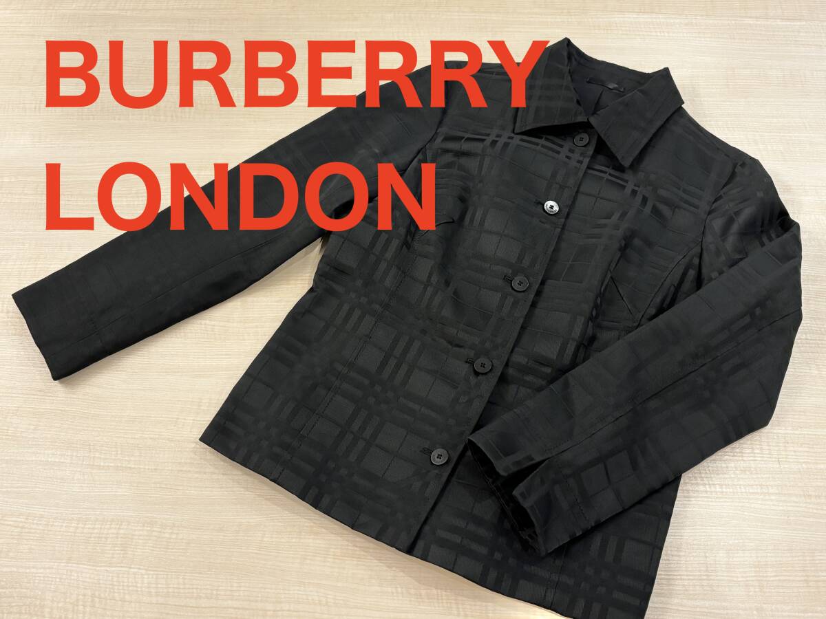 BURBERRY LONDON バーバリーロンドン ジャケット レディース40 シャドーチェック ブラック kumade34_R80303
