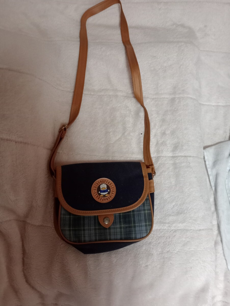 ビンテージ サンリオ　アヒルのぺっくる ショルダーバッグ　押