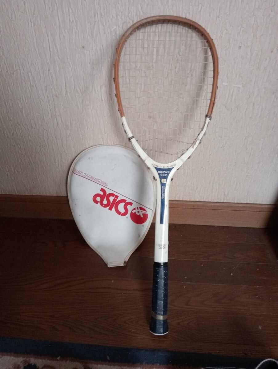 ビンテージ　アシックス　木製硬式テニスラケット KAWASAKI