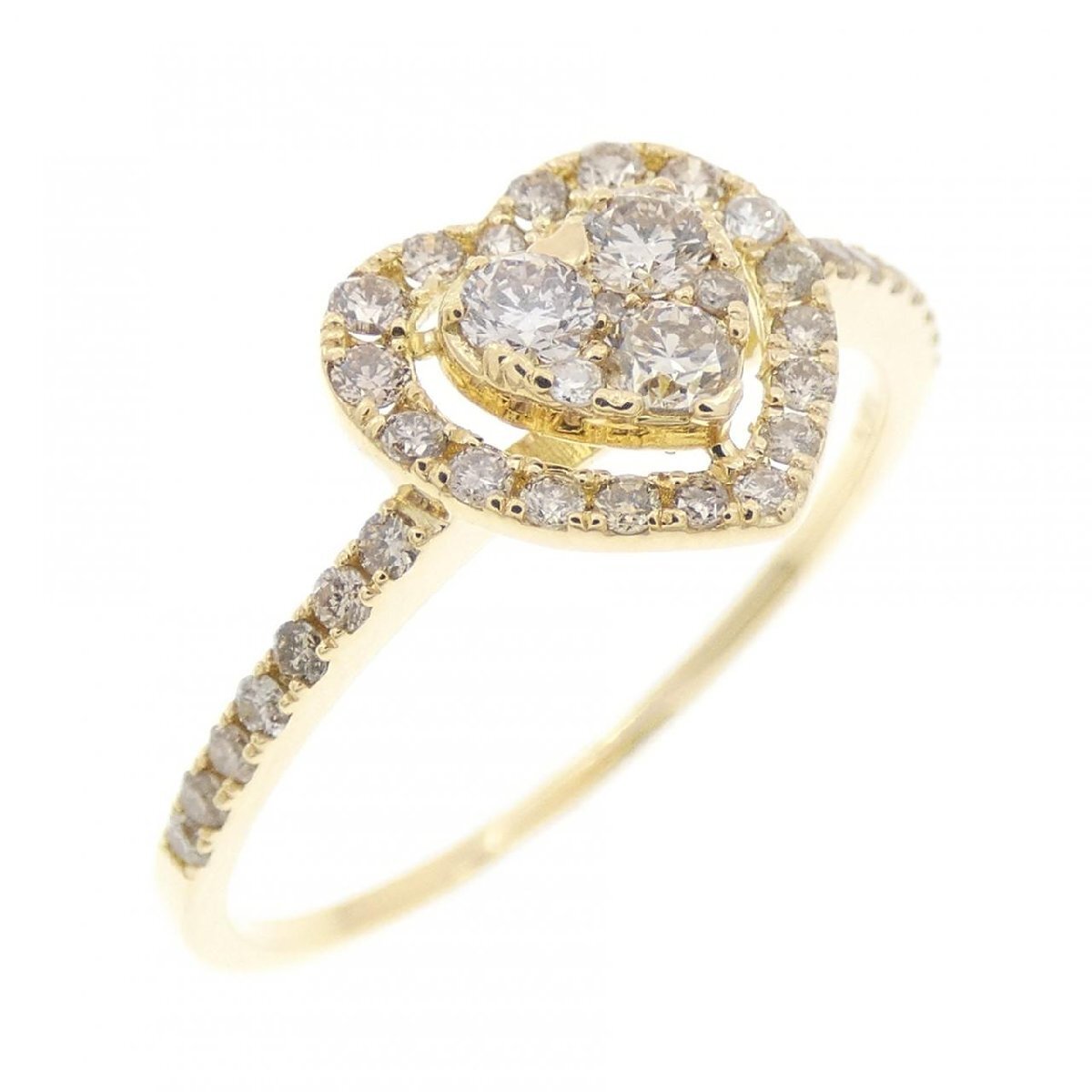 K18YG ハート ダイヤモンド リング 0.40CT