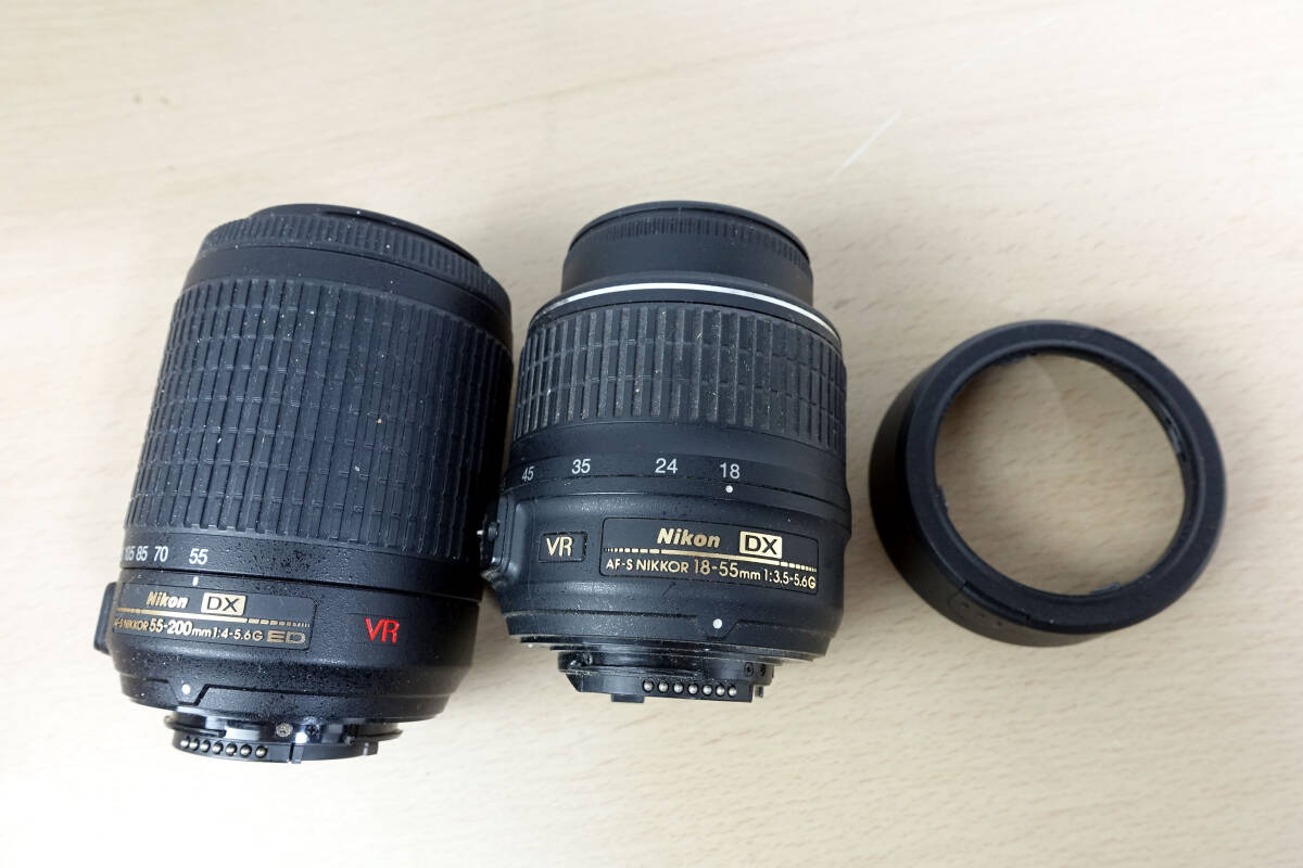 Nikon AF-S Nikkor 18-55mm 55-200mm VR AFレンズ ジャンク